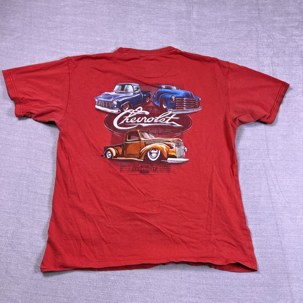 Out Of Bounds Mens Red Crew Neck Short Sleeve Chevrolet Graphic T-Shirt Size L